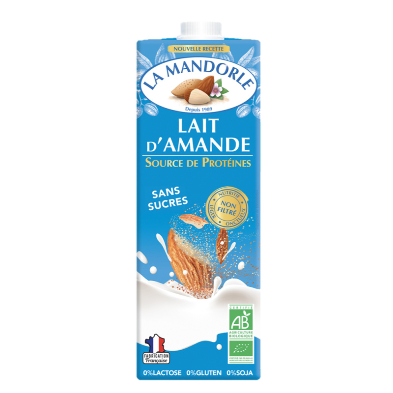 Lapte de migdale bio fara zahar, fara gluten, fara soia