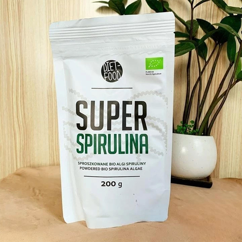 Spirulina pudra bio 200g in ambalaj cu zip