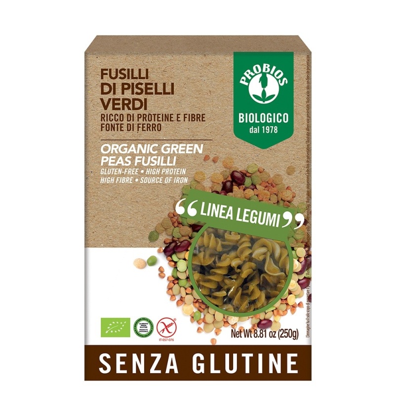 Fusilli din mazare verde- fara gluten 250g