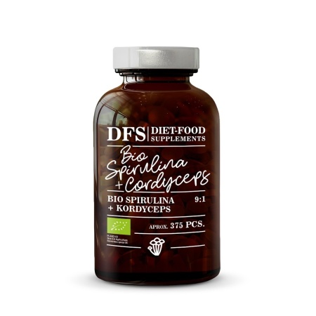 Bio Spirulina + cordyceps - 375 tablete bio x 400mg - 150g