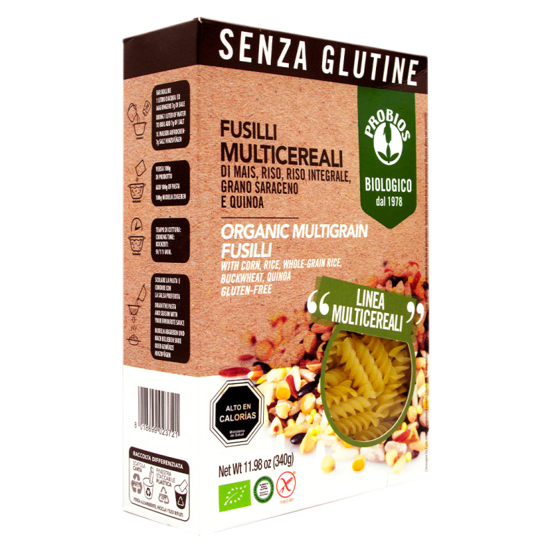 Paste fara gluten – Fusilli multicereale 250g Probios