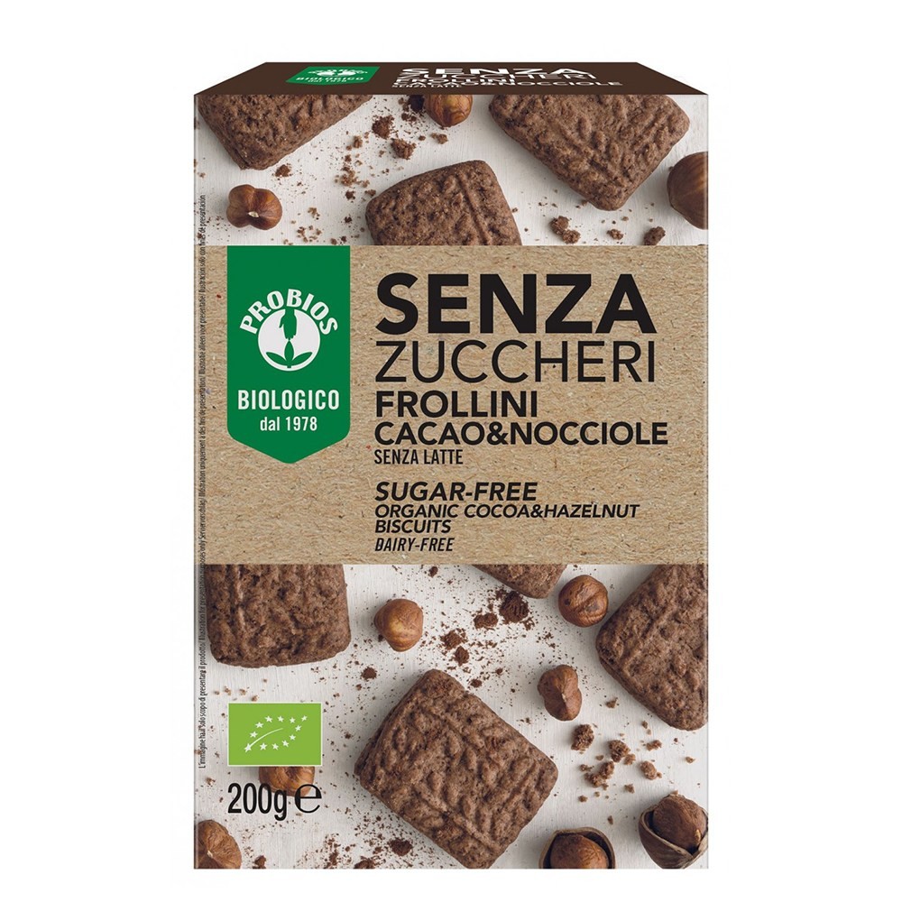 Biscuiti fara zahar cu cacao si alune 200g