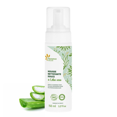 Mousse-Gel curățare fata cu aloe vera 150ml - utilizare zilnica