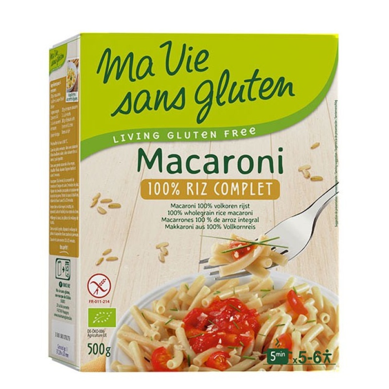 Macaroane din orez integral fără gluten 500g