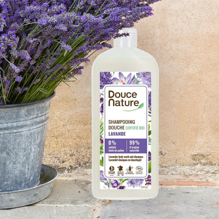 Sampon si gel de dus natural, bio, 2 in 1cu lavanda 1L