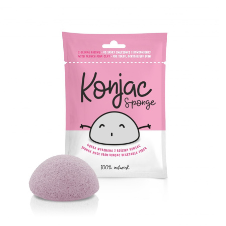 Burete konjac natural cu argila roz