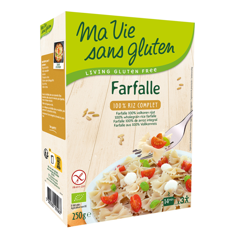 Paste fara gluten - farfalle de orez integral 250g